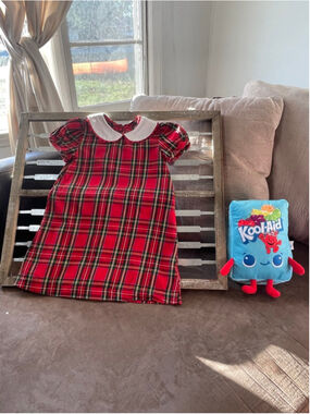 Girls Southern Sunshine Kids Plaid Casual Dress Peter Pan Collar Size 5